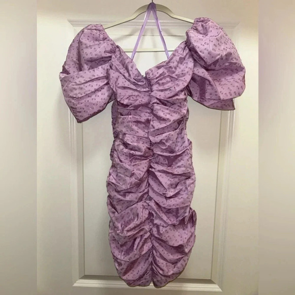 Anthropologie Hutch NWT Wren Off the Shoulder Ruched Dress. Size 8 - Picture 9 of 9